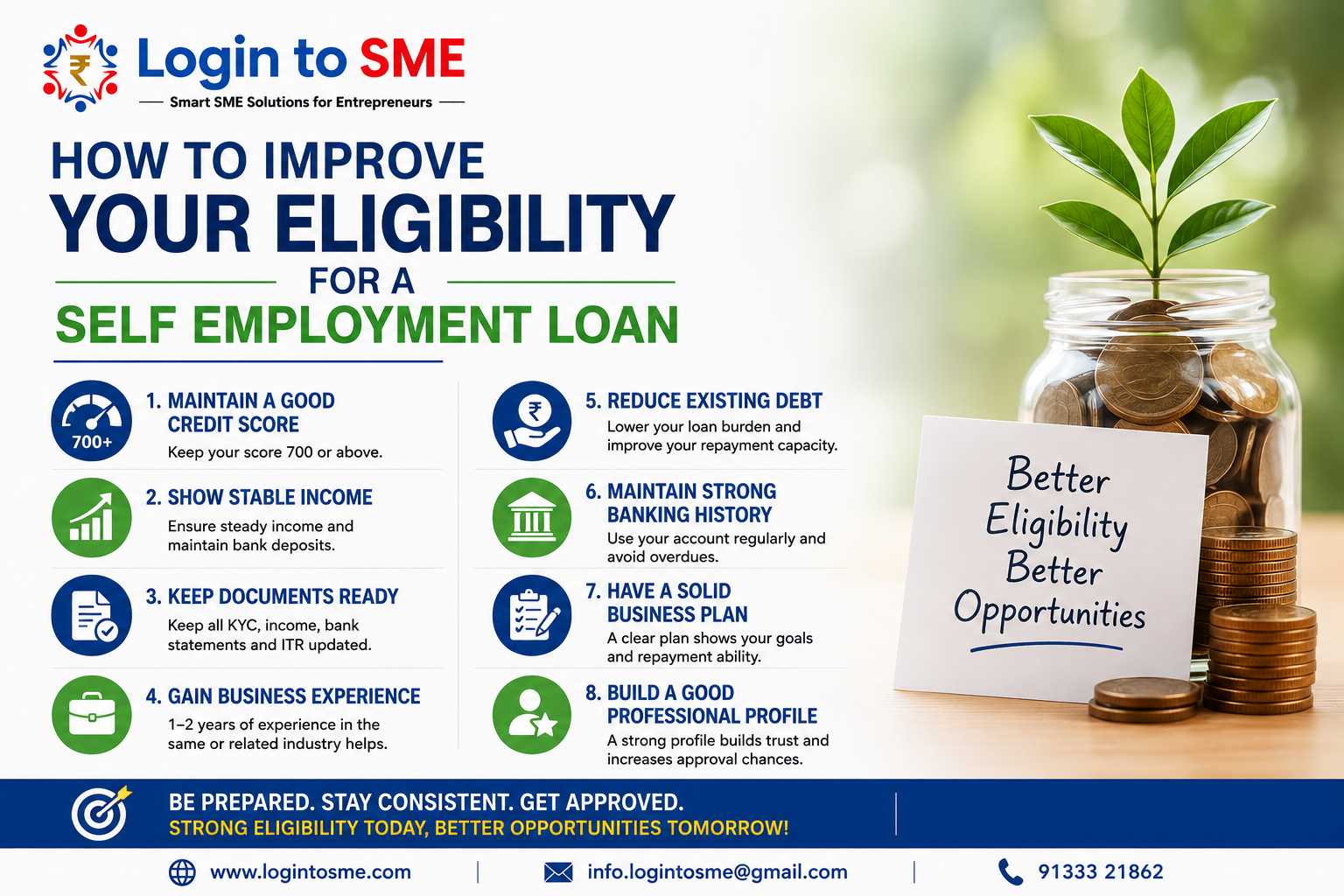 How to Improve Your Eligibility for a Self Employment Loan